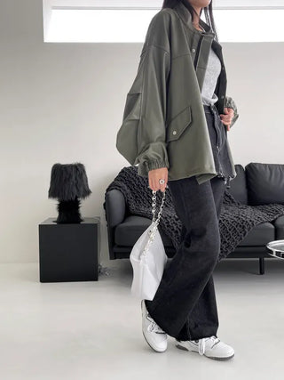 Remy Boxy Leather Field Jacket