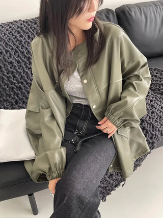 Remy Boxy Leather Field Jacket