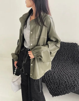 Remy Boxy Leather Field Jacket