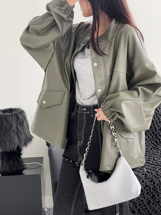 Remy Boxy Leather Field Jacket