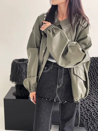 Remy Boxy Leather Field Jacket