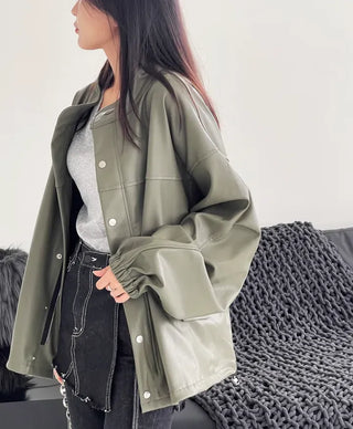 Remy Boxy Leather Field Jacket