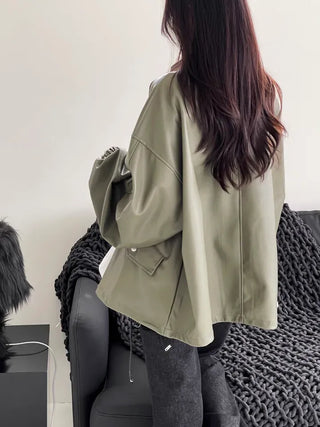 Remy Boxy Leather Field Jacket
