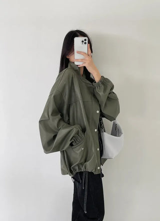 Remy Boxy Leather Field Jacket