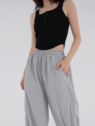 Kariel Ribbed Round Sleeveless Top