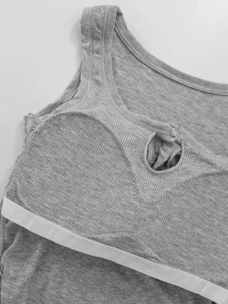 Kariel Ribbed Round Sleeveless Top