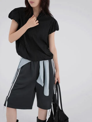 Qunin Three-Stripe Ribbon Strap Pants