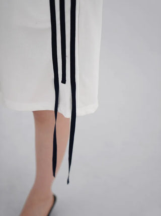 Qunin Three-Stripe Ribbon Strap Pants