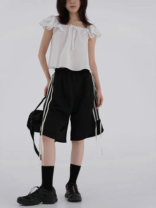Qunin Three-Stripe Ribbon Strap Pants