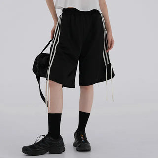 Qunin Three-Stripe Ribbon Strap Pants