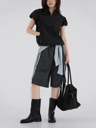 Qunin Three-Stripe Ribbon Strap Pants