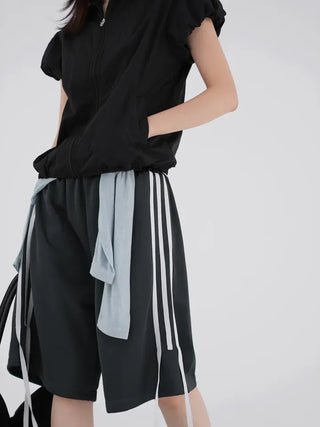 Qunin Three-Stripe Ribbon Strap Pants