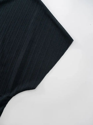 Curvy pleated high-neck dress