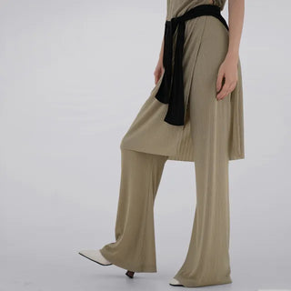 Curvy Pleated Long Pants