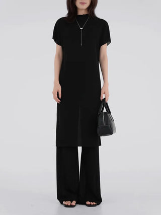 Curvy Pleated Long Pants