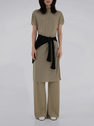 Curvy Pleated Long Pants