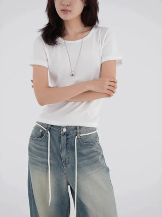 Lily String Wide Denim Pants