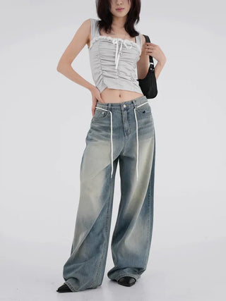 Lily String Wide Denim Pants