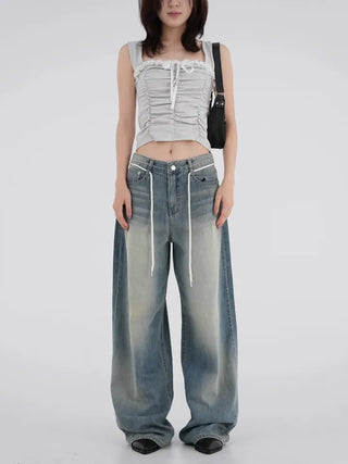 Lily String Wide Denim Pants