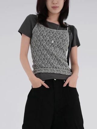 Lia Basic Semi-Loose Cotton Short Sleeve Tee