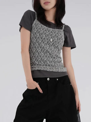 Lia Basic Semi-Loose Cotton Short Sleeve Tee