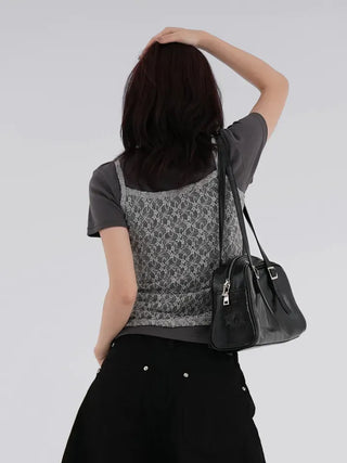 Lia Basic Semi-Loose Cotton Short Sleeve Tee