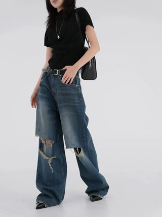 Luing Half-Neck Pleated Short Sleeve