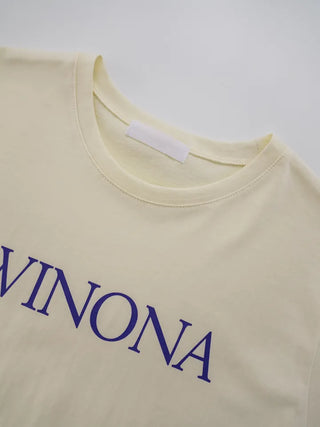 Corbin Round Neck Lettering Short Sleeve