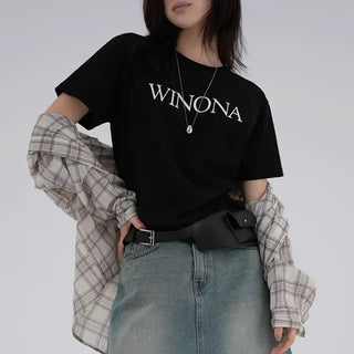 Corbin Round Neck Lettering Short Sleeve