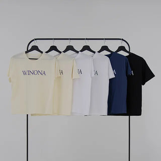 Corbin Round Neck Lettering Short Sleeve