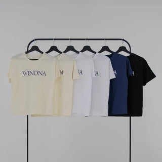 Corbin Round Neck Lettering Short Sleeve