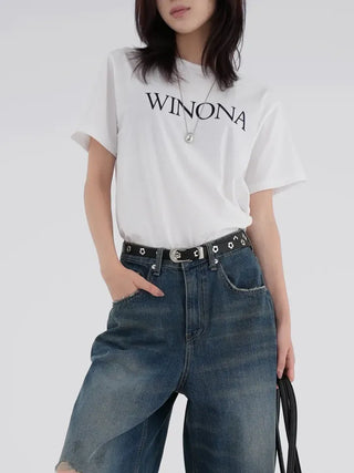 Corbin Round Neck Lettering Short Sleeve