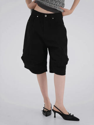 Erel Folded Balloon Fit Bermuda Pants