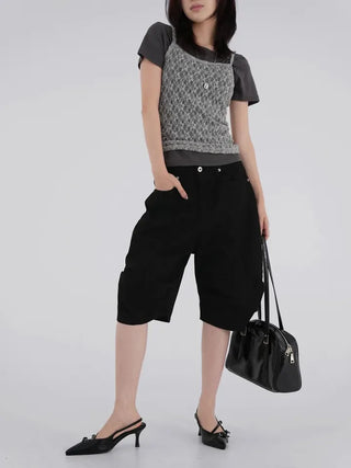 Erel Folded Balloon Fit Bermuda Pants
