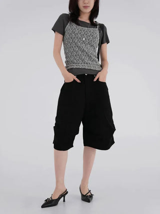 Erel Folded Balloon Fit Bermuda Pants