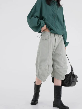 Erel Folded Balloon Fit Bermuda Pants