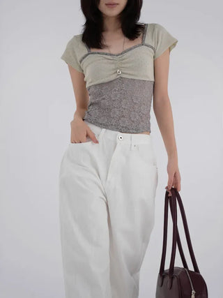 Earling white cotton pants