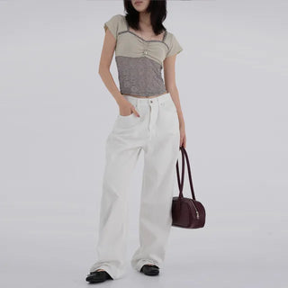 Earling white cotton pants