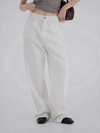 Earling white cotton pants