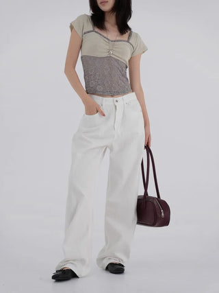 Earling white cotton pants