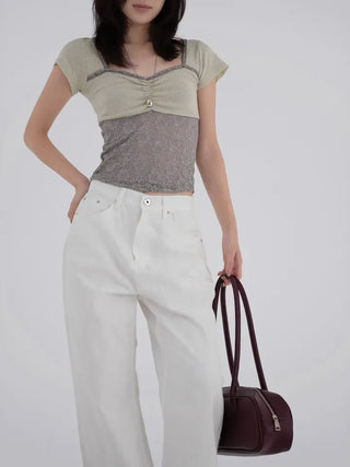 Earling white cotton pants