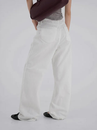 Earling white cotton pants