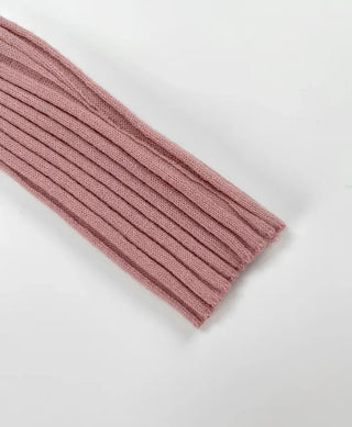 Knick Ribbed V-Neck Long Sleeve Tee