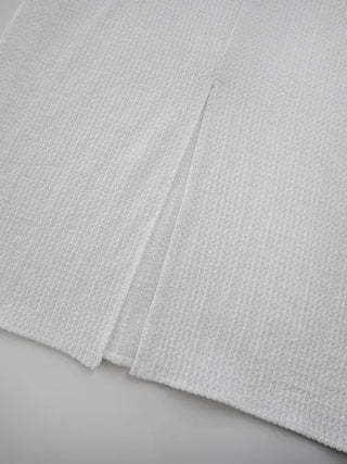 Knurled Slit Long Skirt