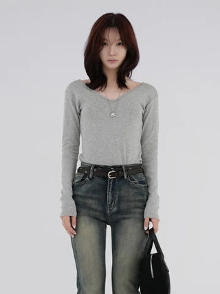 Baring Modal V-neck Tee