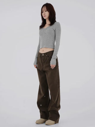 Adele Flower Embroidered Wide Pants