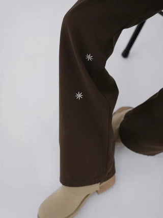 Adele Flower Embroidered Wide Pants