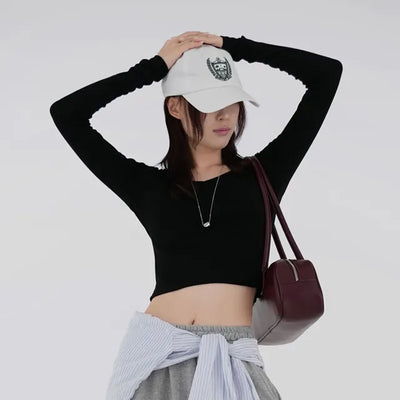 Babin V-neck Ribbed Long Sleeve