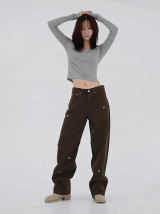 Babin V-neck Ribbed Long Sleeve