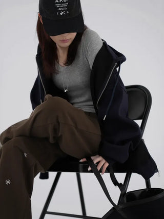 Babin V-neck Ribbed Long Sleeve